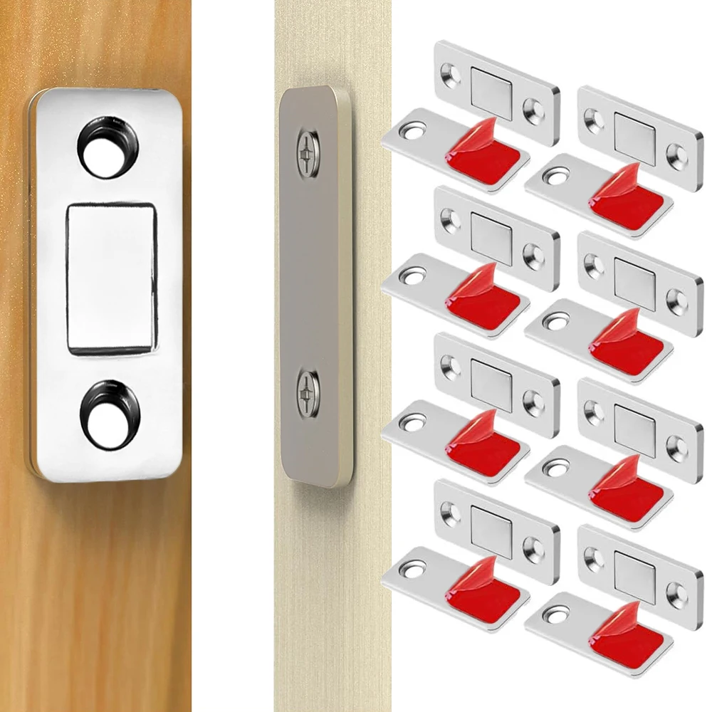 Magnetische Schrankschnäpper, ultradünne Tür, starke Magnete, Stopper, unsichtbares selbstklebendes Schubladen-Magnetschloss für den Schließer in der Küche – Detail 1