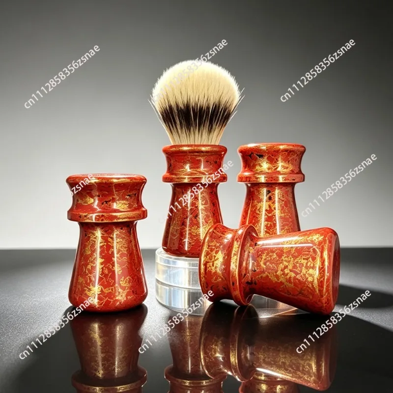 large lacquer intangible cultural heritage handle,new lacquer ware,  beard men'sbadger knot shaving brush accessories gift