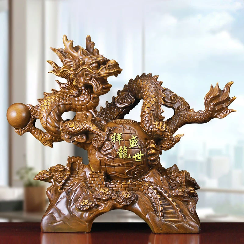 The Year of The Dragon Feng Shui Ornament Office Attracts Wealth Crafts Housewarming Business Gifts Living Room Decorations