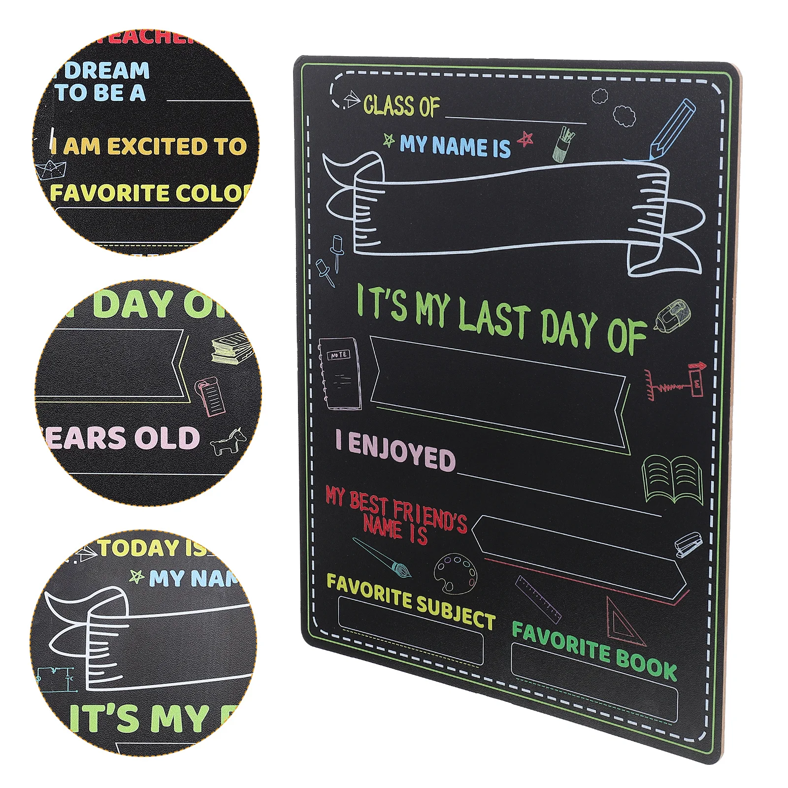 Abschlussfoto-Hängeschild für Kinder, Schule, Schreiben, Tafel, Nachrichtentafel, Partybevorzugung, abwischbar