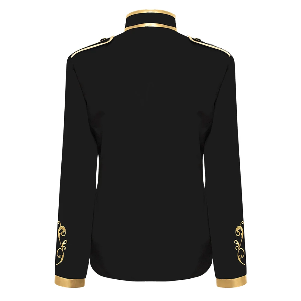

Comfy Fashion Jacket Embroidery Coat Holiday King Medieval Jacket Men Prince Stand Victorian Vintage Coat Collar