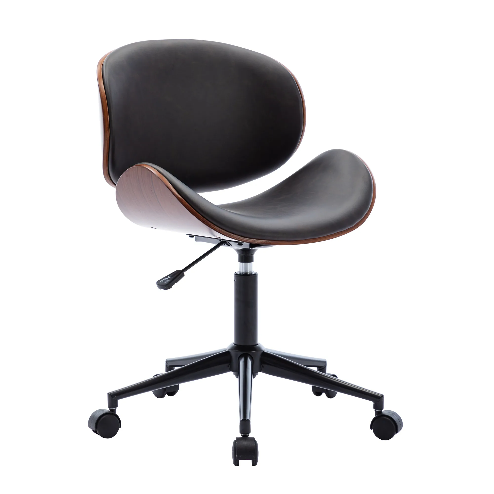 Bentwood Adjustable Office Chair Mix color PU Leather Upholstery and Black Foot Office Furniture