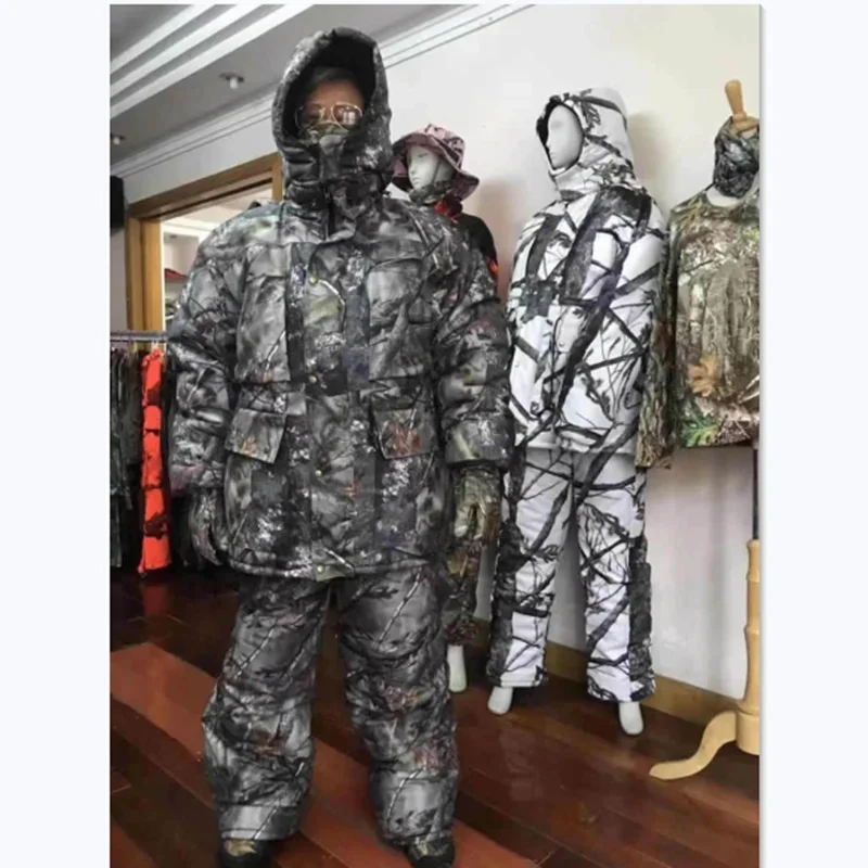 

Waterproof Ghillie Jacket Pants Suit Hunting Camouflage Clothing Sniper Jungle Woodland Sets Outdoor Bionic Winter Bird watching