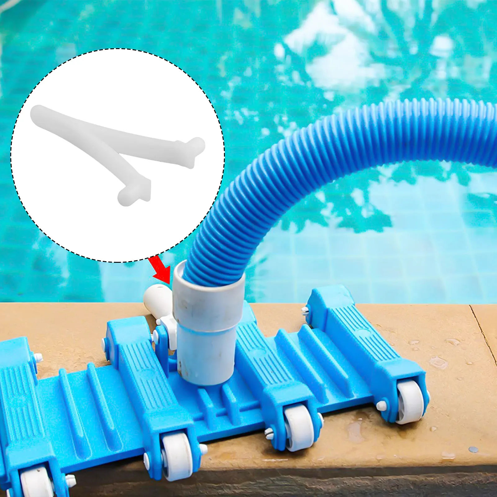 12 Pack V-Clips Pool Clamps Pool Handle Replacement V-Clips Locking Mechanism Clips Pool Cleaning Tools Spare Accessories