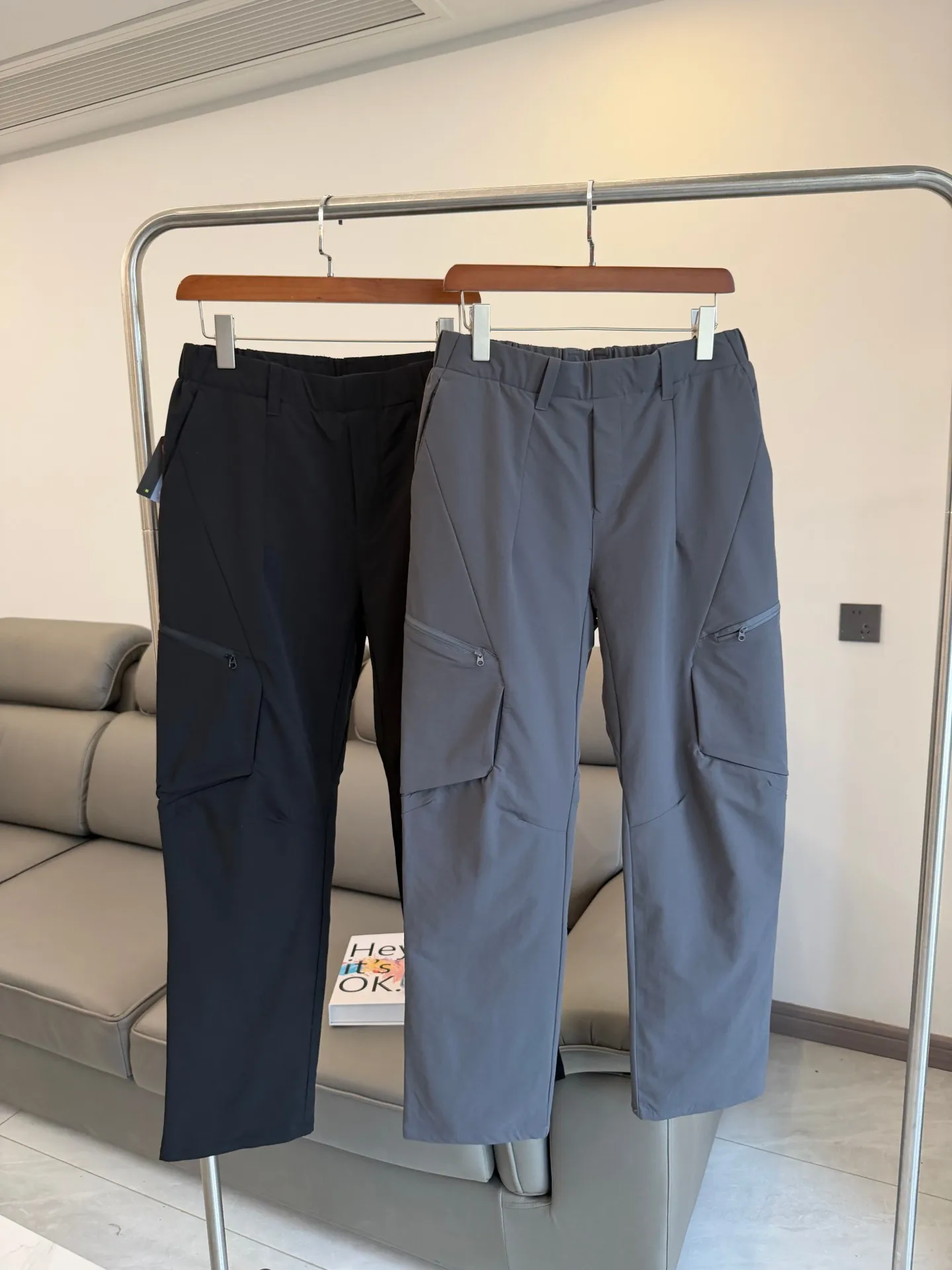 

Мужские прямые брюки для активного отдыха с наполнителем из 90% пуха, теплые повседневные штаны для осени и зимы, стандартный крой, эластичный пояс