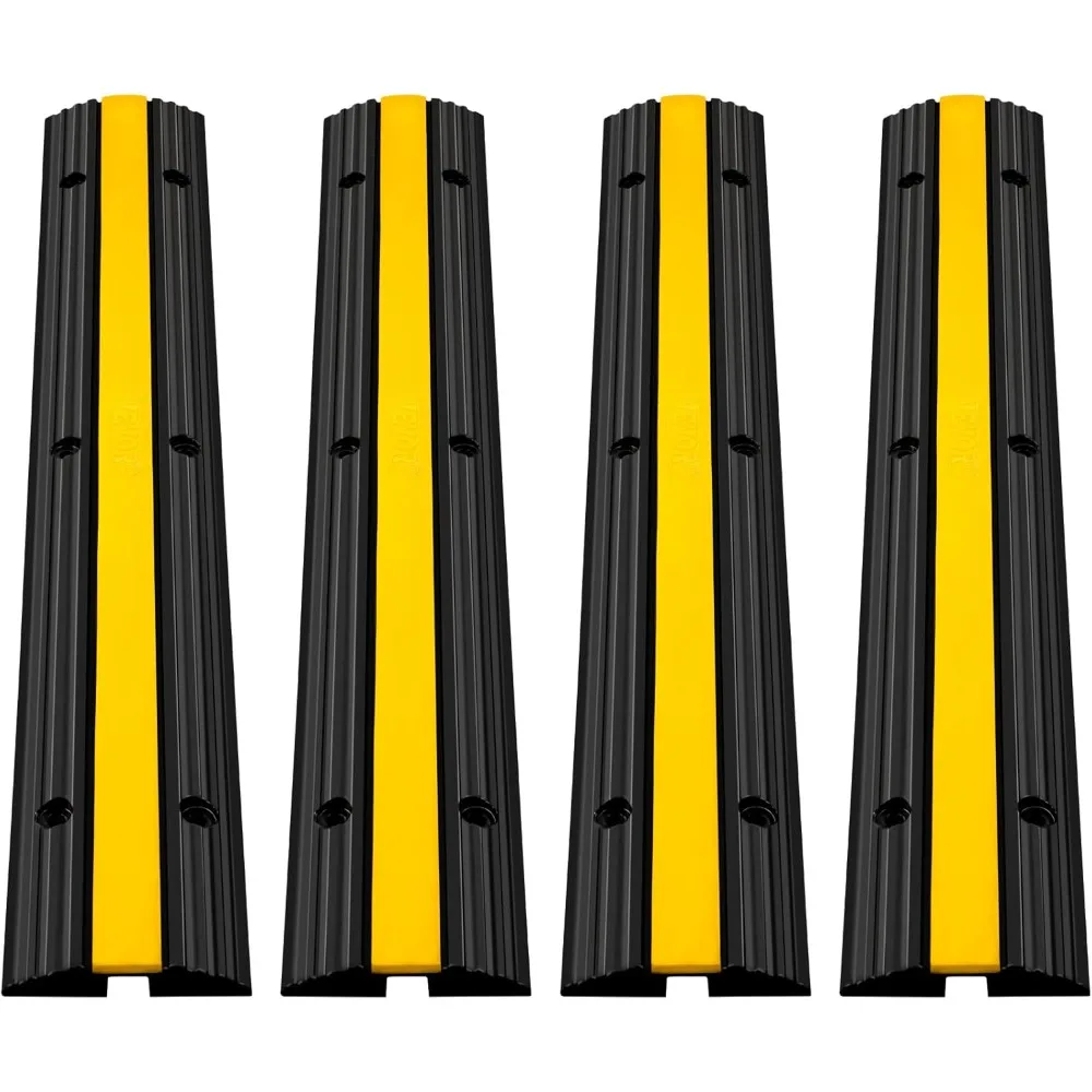 4 حزمة من 1-قناة المطاط كابل حامي سلالم الثقيلة 18000Lbs الحمولة سلك كابل غطاء الحبل منحدر سرعة عثرة