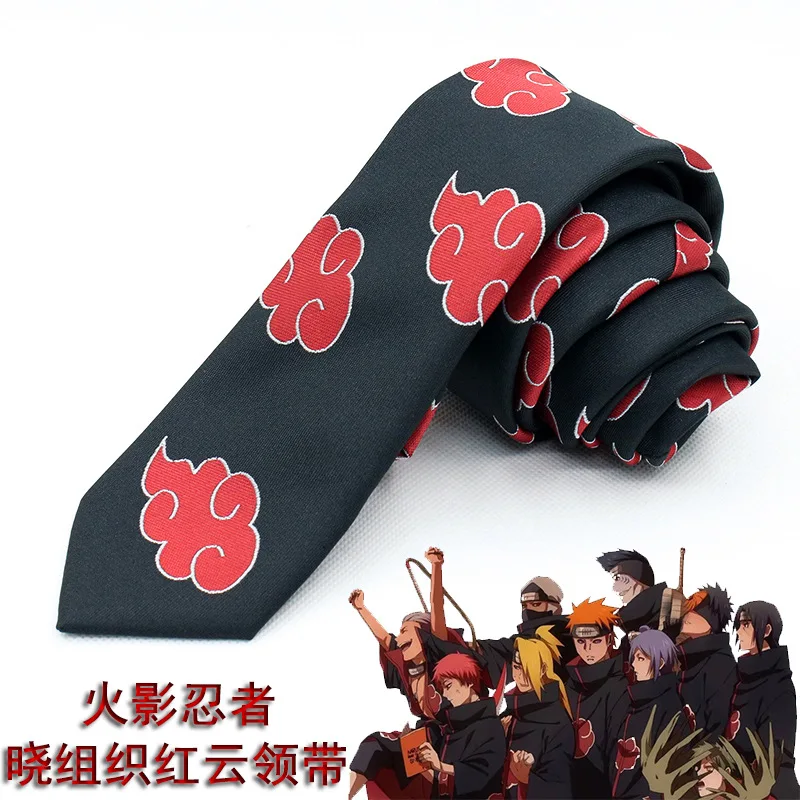 Аниме ниндзя НАРУТО Акацуки Учиха Итачи галстук реквизит для взрослых унисекс студенческий галстук Хэллоуин косплей одежда аксессуары