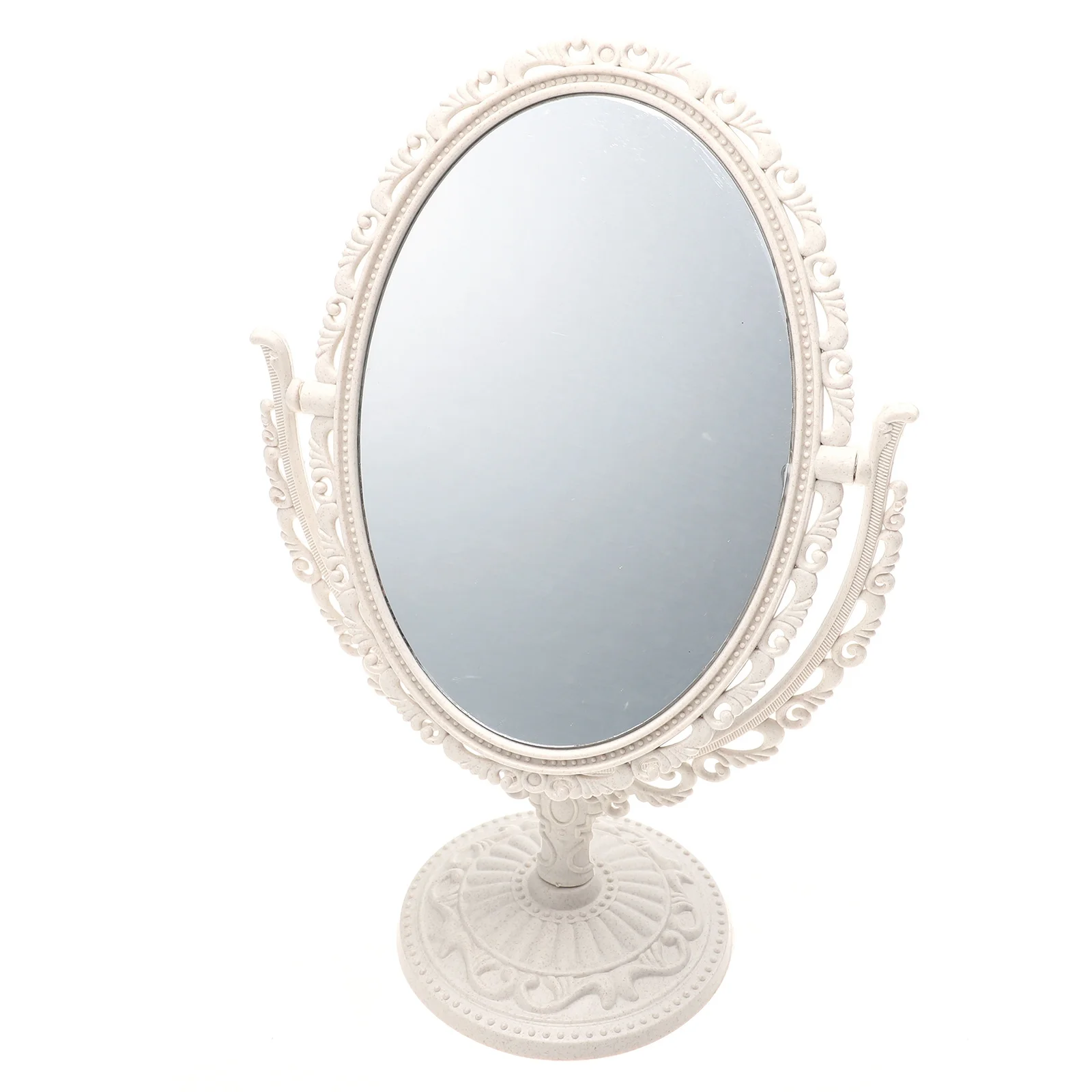 Double-Side Makeup Mirror Vintage Oval Desktop Tabletop Mirror for Bedroom Vanity Use Elegant Desktop Decoration