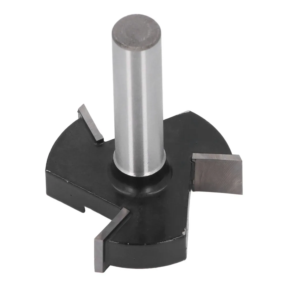3 Teeth Surfacing Router Bit 12mm Shank T Shaped Design Wood Milling Cutter 49mm Cutting Diameter Hard Alloy Carbon Stee