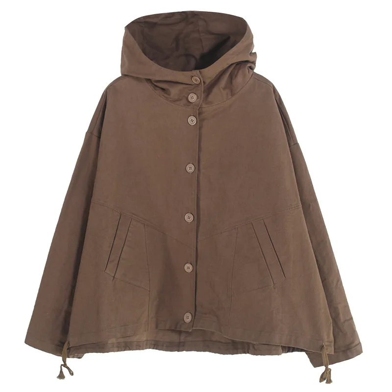 Female new autumn korean style plus size outerwear diagonal pocket  bottom drawstring long sleeve casual loose jacket