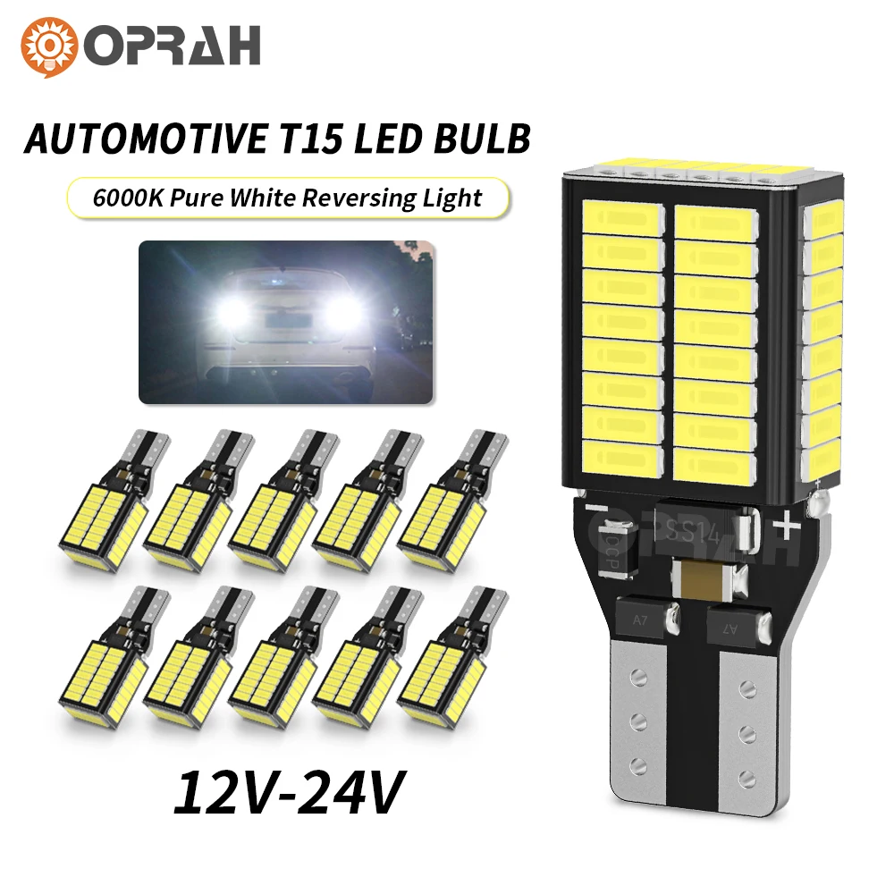 

2PCS T15 W16W 921 912 T16 902 LED Bulbs High Power 54pcs 4014SMD Super Bright 2800LM Replace For Car Reversing Light White 6000K