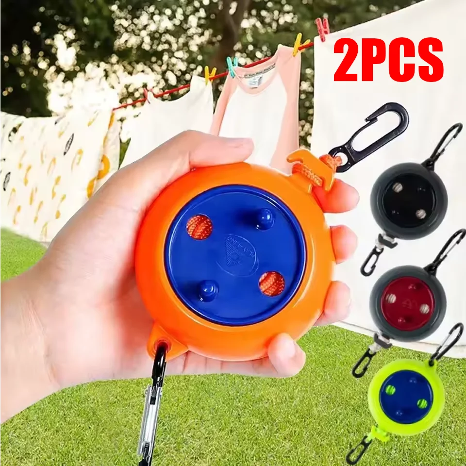 1/2pcs Clothesline Laundry Drying Rope Outdoor Clothes Line Windproof Anti-slip Retractable Cord for Hotel Camping Accessories