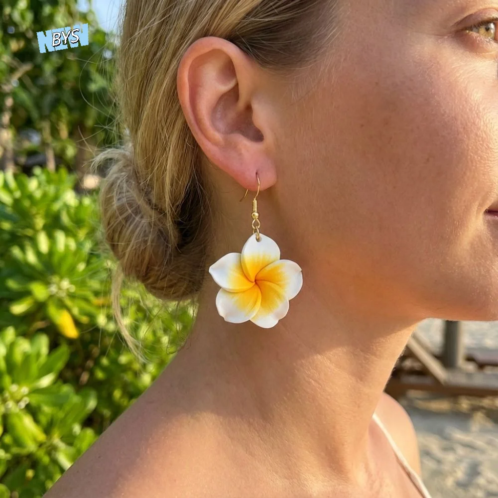 

Creative Sweet Flower Earrings Boho Cute Bohemian Dangle Earring Egg Flower Summer Polymer Clay Flower Stud Earrings Party