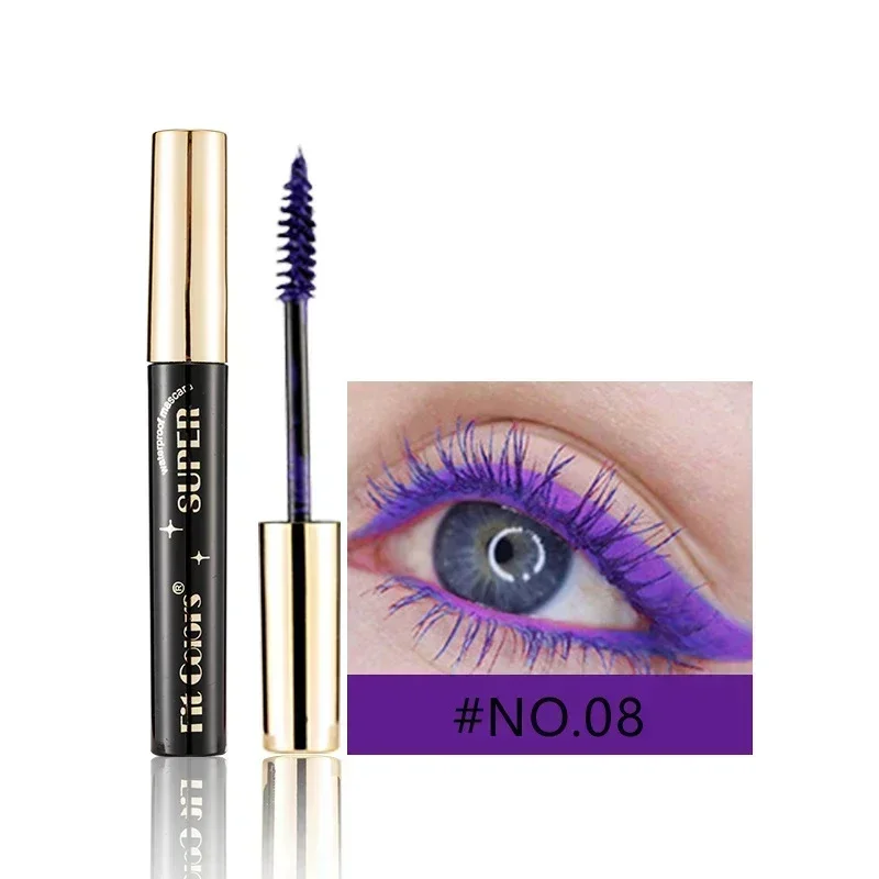 Farbige Wimpern tusche wasserdicht blau weiß schwarz lila verlängern Wimpern 5d Seiden faser Wimpern verlängerung Augen Make-up für Party gebrauch
