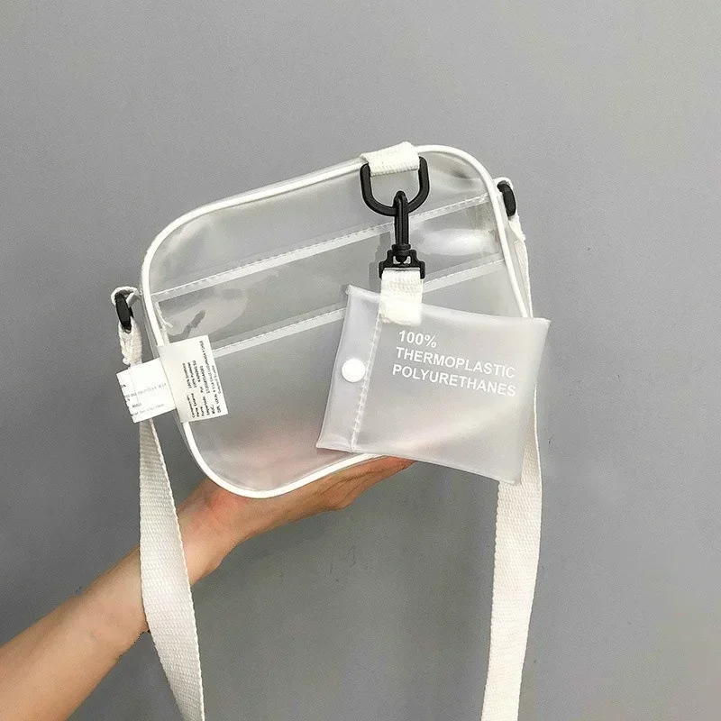 Casual PVC Transparent Clear Women Crossbody Bag Shoulder Bag Handbag Jelly Phone Bag