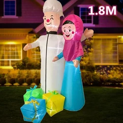 1.8M Ramadan Inflatables Muslim Scene LED Lighted Decoration with Star of Bethlehem Blow Up Yard Decorations Garden Outdoor Toys