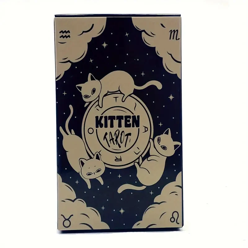 1 Deck  Kitten Tarot Cards, Divination Table Games, Family Party Entertainment Game Cards, Perfect Gift for Cat Lovers