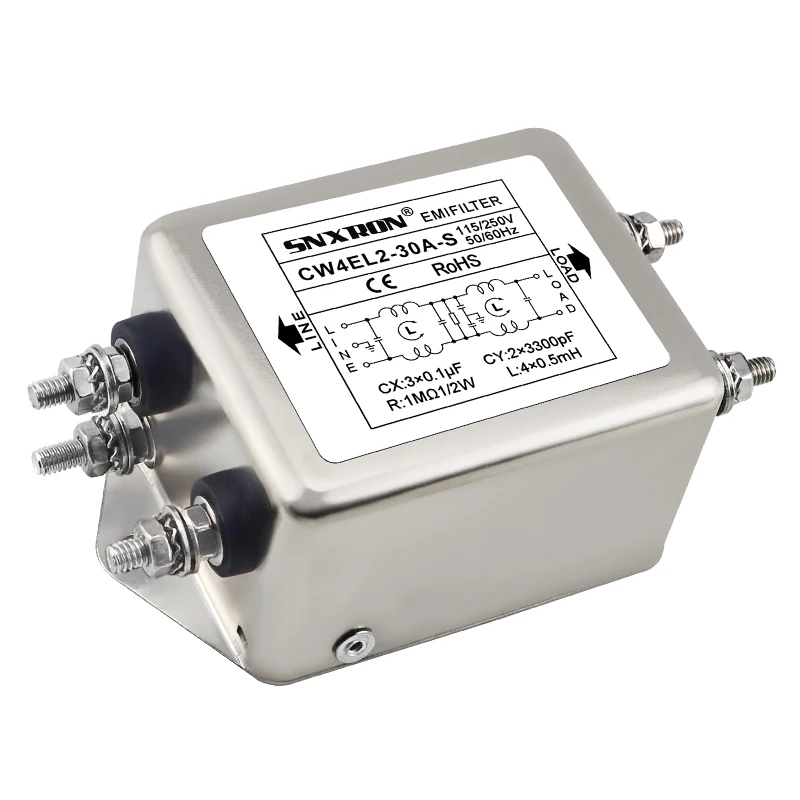 filtro-ca-monofasico-cw4el2-40a-s-tipo-parafuso-filtro-de-ruido-emi-3a-6a-10a-20a-30a-250vac-filtro-de-duas-etapas-para-componentes-eletronicos