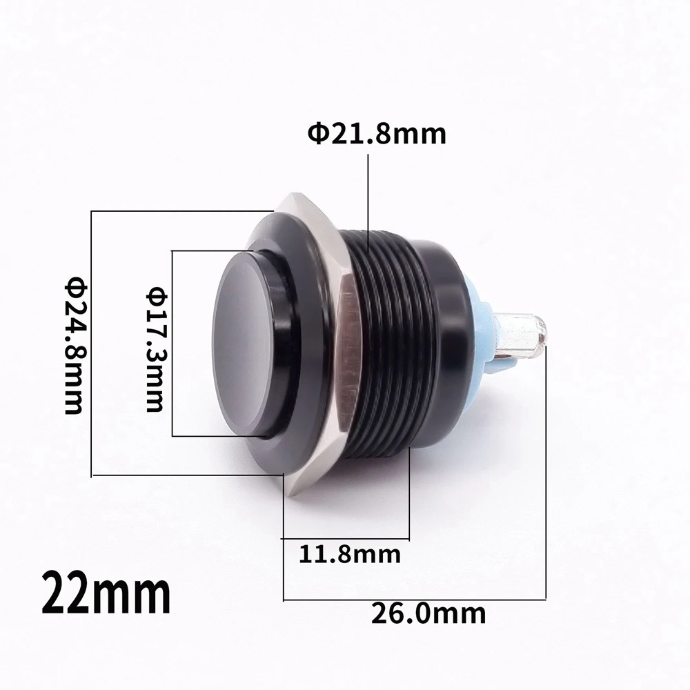 16mm 19mm 22mm Metal Push Button Switch Horn Doorbell Self Reset Button Full Oxygen Screw/Pin Foots Terminal Flat High Ball Head