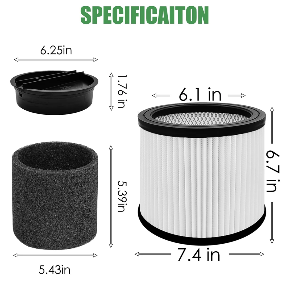 Replacement for 90304 Shop Vac Filter, Replaces for Shop Vac 90304/90350/90333/9030400, Hepa Filter Cartridge