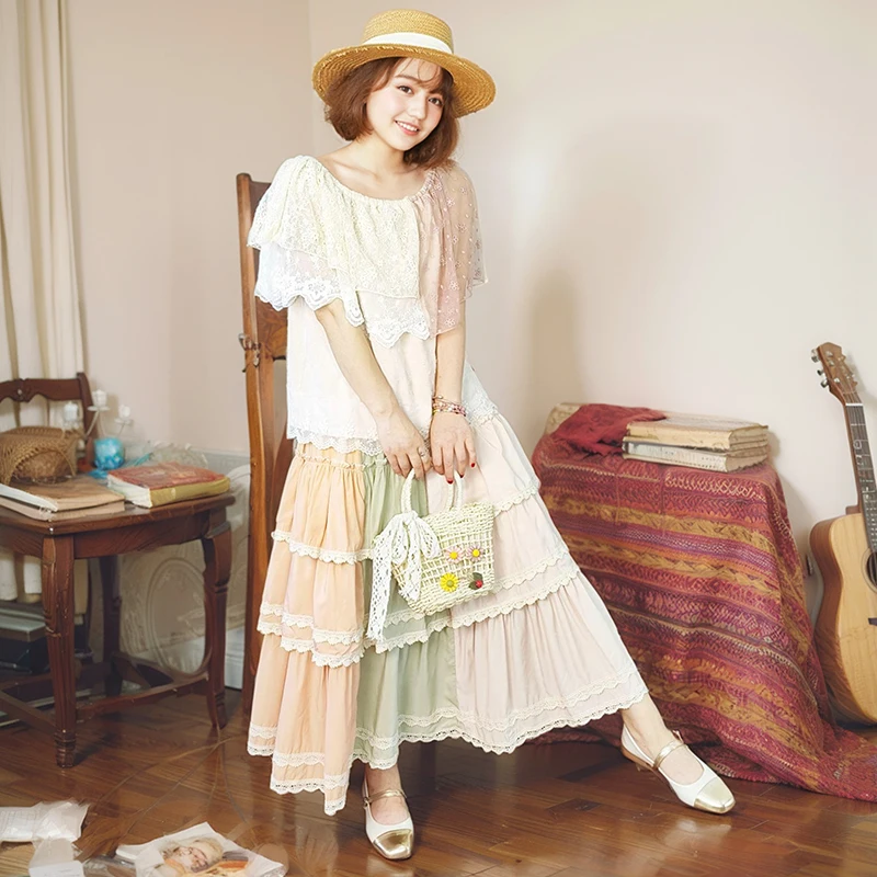 Neue Harajuku Mori Mädchen Süße A-linie Rock Frauen Kleidung Kontrast Farben Baumwolle Kawaii Falten Röcke Für Frau A074