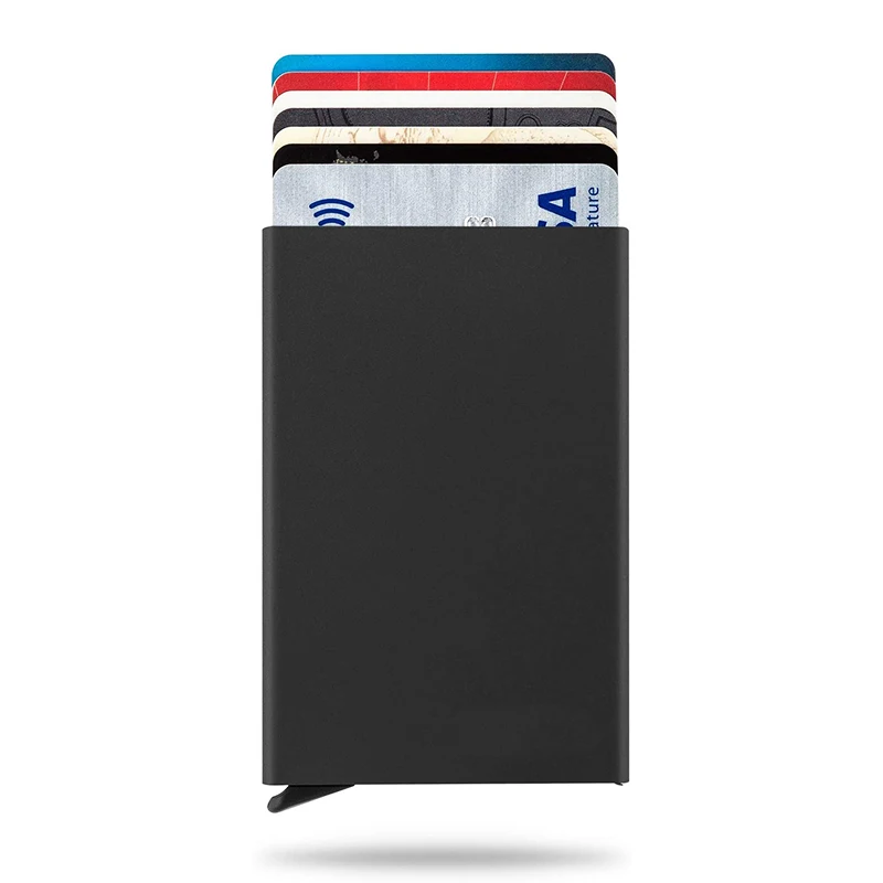 

Protable Business RFID Blocking Card Holder Aluminum Credit Card Sleeve Organizer Anti-Theft Wallet Purse Protector