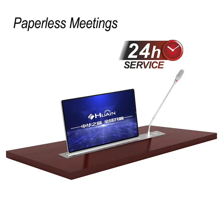 Paperless Pop Up Conference Meeting Desktop Microphone High Interpretation Audio Conference System