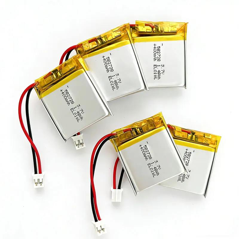 Li-Polymer 582728 3.7V 400mAh Rechargeable Battery Eco-Friendly Lipo for Bluetooth Earphone Case Mini Speaker Night Light