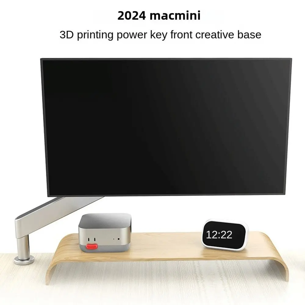 

Cute 3D Printing Computer Base Power Button Front Dustproof Bracket Multi-color Heat Dissipation Host Accessories for Macmini M4