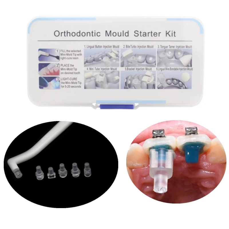 

6Pcs/Set Dental Orthodontic Injection Forming Mold Kit Mini Lingual Button Tube Brackets Mould Dentistry Accessories