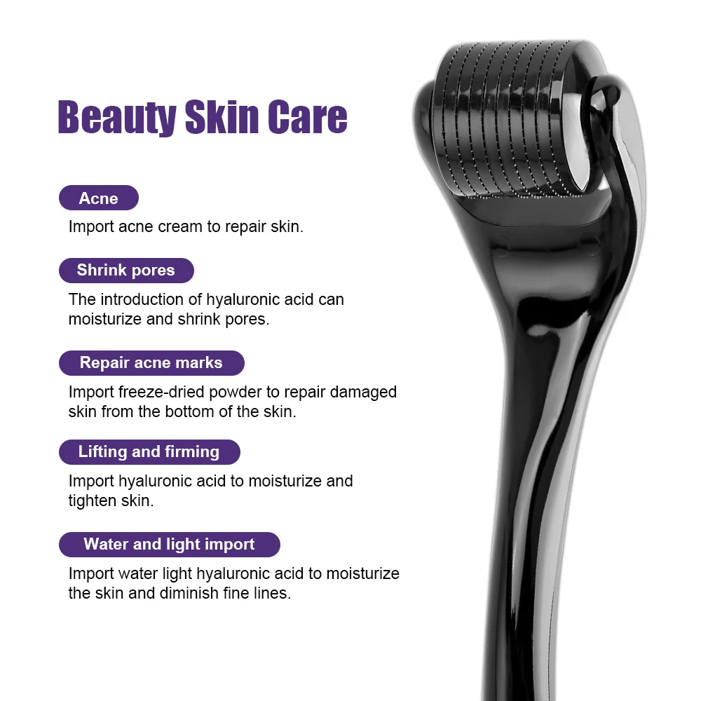 

540 Titanium Derma Pen Roller Hair Growth Beard Microneedle Roller for Facial Skin Care MTS Micro Needle Roller Mesotherapy Use