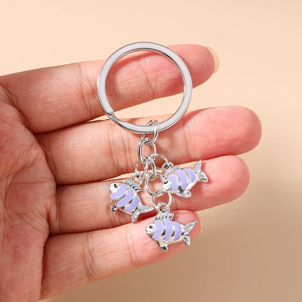Aihua لطيف الحلو المينا الأسماك المفاتيح للنساء الفتيات الصيف شاطئ الأسماك حقيبة يد قلادة مفتاح السيارة المفاتيح كيرينغ مجوهرات هدايا #3