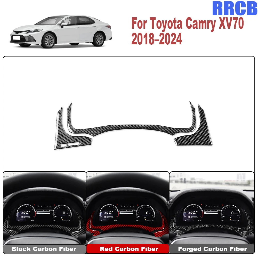 For Toyota Camry XV70 2018 2019 2020 2021 2022 2023 2024 Real Carbon Fiber Speedometer Trim Set