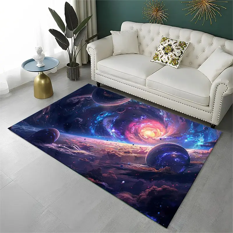 Dream Universe Galaxy Space Stars Black Hole Milky Way Large Area Rug Non-slip Carpet for Bedroom Living Room Sofa Floor Mat