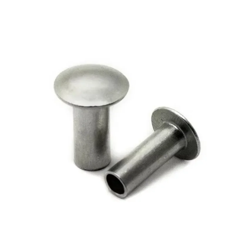 

HgUkzNGy 20pcs M4 stainless steel rivet large flat head semi-tubular rivets household decorative bolts 12mm-22mm length