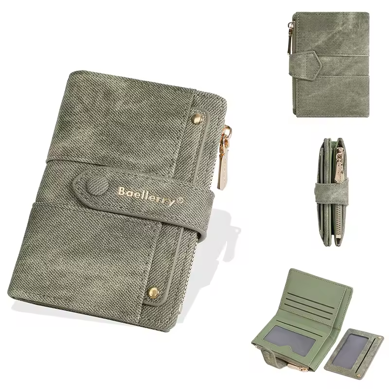 Baellerry New Fashion Women Short Wallets Zipper Coin Bags Top Quality Female Purse Coin Pocket Women's Detachable Card Clip - Image 9