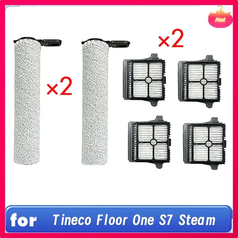 Ad-para tineco floor one s7 aspirador de pó a vapor peças de reposição acessórios 6 pçs rolo escova filtro hepa