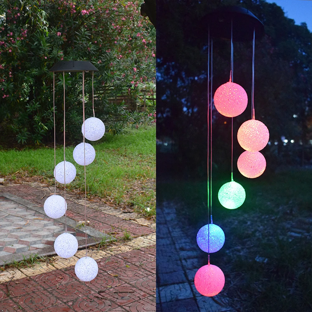 Solar Wind Chime Light Kleurrijke Gradient Particle Ball Regendicht Hangende Outdoor Garden Lamp Lights