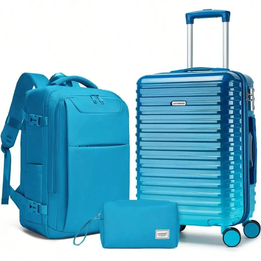 Carry On Luggage 22x14x9 Airline Approved, Expandable 20 Inch Hardside Large Suitcase With Wheels TSA Lock, Lightweigh PC+ABS Travel Carry-On