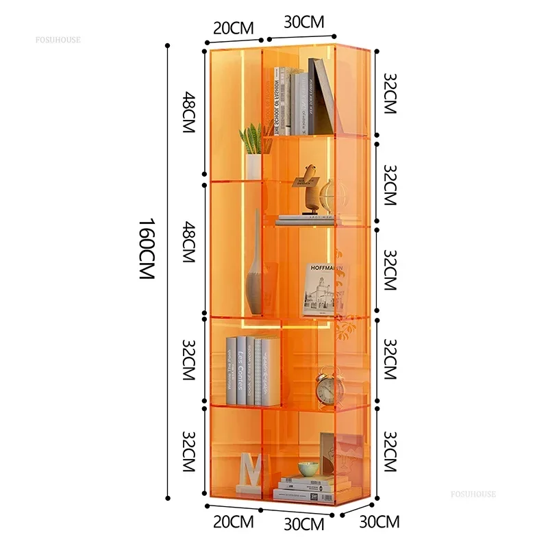 โมเดิร์นโปร่งใสตู้หนังสือสําหรับพิพิธภัณฑ์ศิลปะอะคริลิคชั้นวางหนังสือหรูหรา Creative Designer ชั้นวางหนังสือสําหรับบาร์