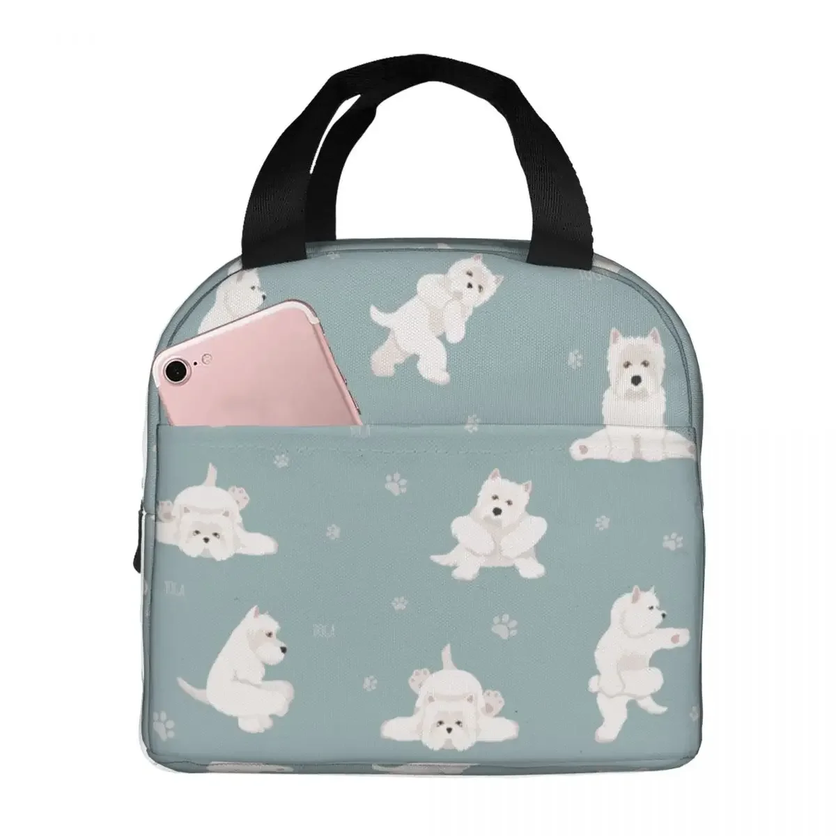 Yoga Dogs Westie West Highland White Terrier Lunch Bags Waterproof Insulated Cooler Thermal Food School Lunch Box for Children