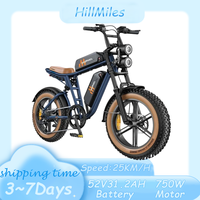 HillMiles MileZoom1 Adult Electric Bicycle 750W Motor 52V31.2AH Lithium Battery E-Bike 20 Inch All Terrain Tire Electric Bike
