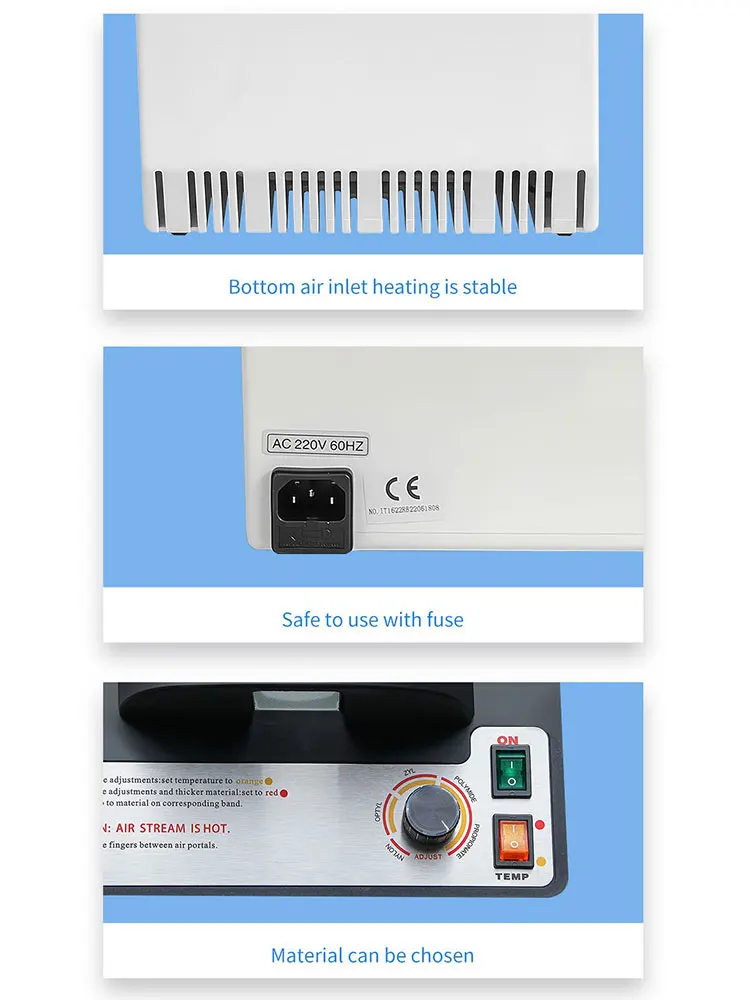 High-Quality Temperature-Adjustable Optical Frame Heater: Efficient Hot Air Eyeglasses Warming Machine