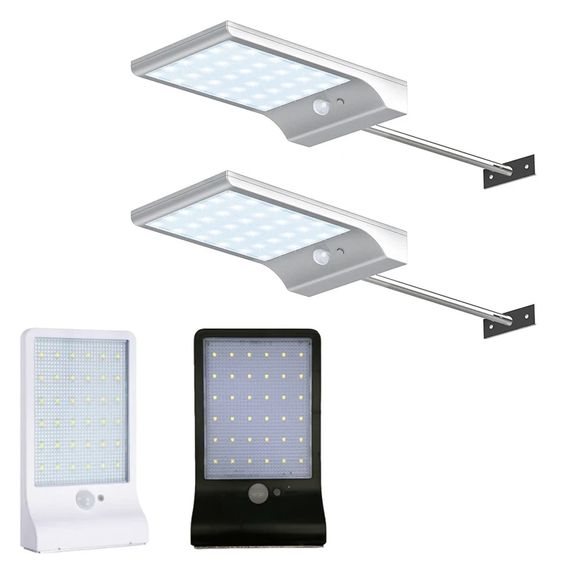 Luces solares de pared para el hogar, 48 LED, lámpara Solar para exteriores, Sensor de movimiento PIR, luz de calle alimentada por energía Solar para luz de jardín