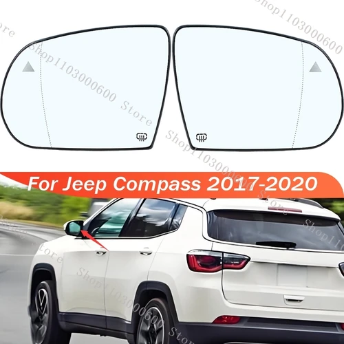 Imagen 1 del producto Espejo lateral de cristal retrovisor exterior gran angular para Jeep Compass 2017 2018 2019 2020 reflectores de coche