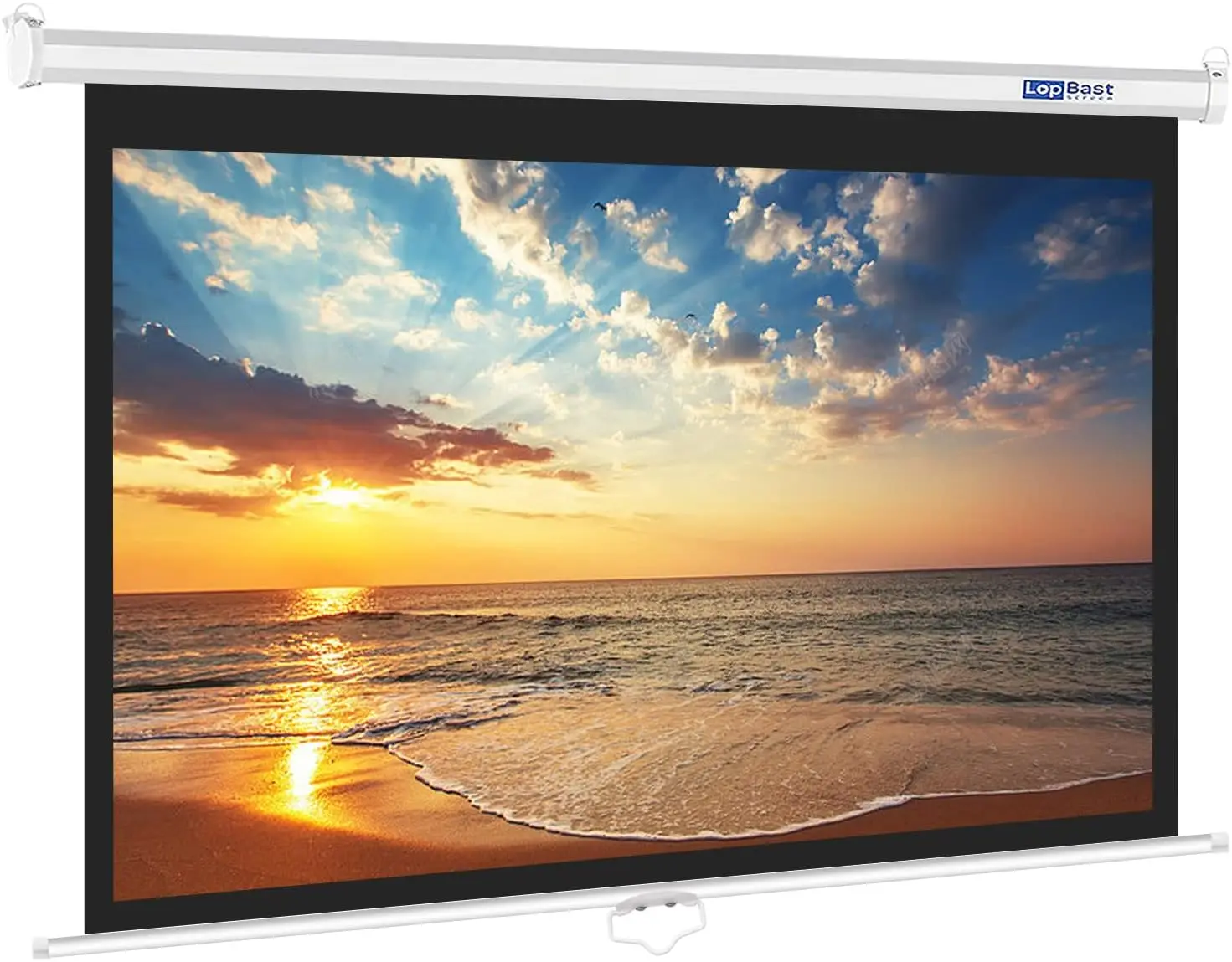 100INCH Manual Pull Down Projector Screen 16:9 1.2 Gain Retractable Auto-Locking for Home Theater Movie Office Game Projection