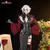 UWOWO Genshin Impact Cosplay Fanart Arlecchino The Knave Music Concert Cosplay Costume Game Costume Halloween Costume
