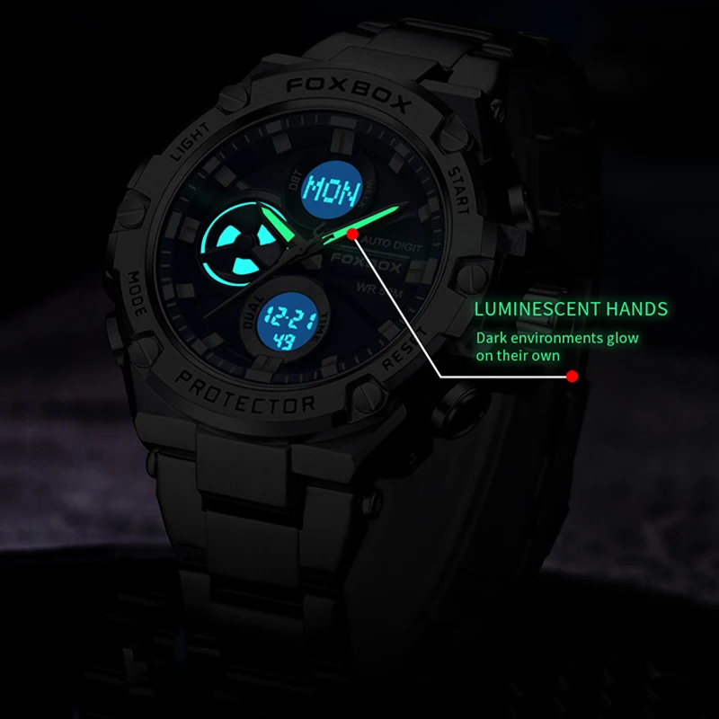 LIGE 2024 New Sport Military Men\'s Watches 50M Waterproof Dual Display Wristwatch Male Clock Stopwatch Relogio Masculino