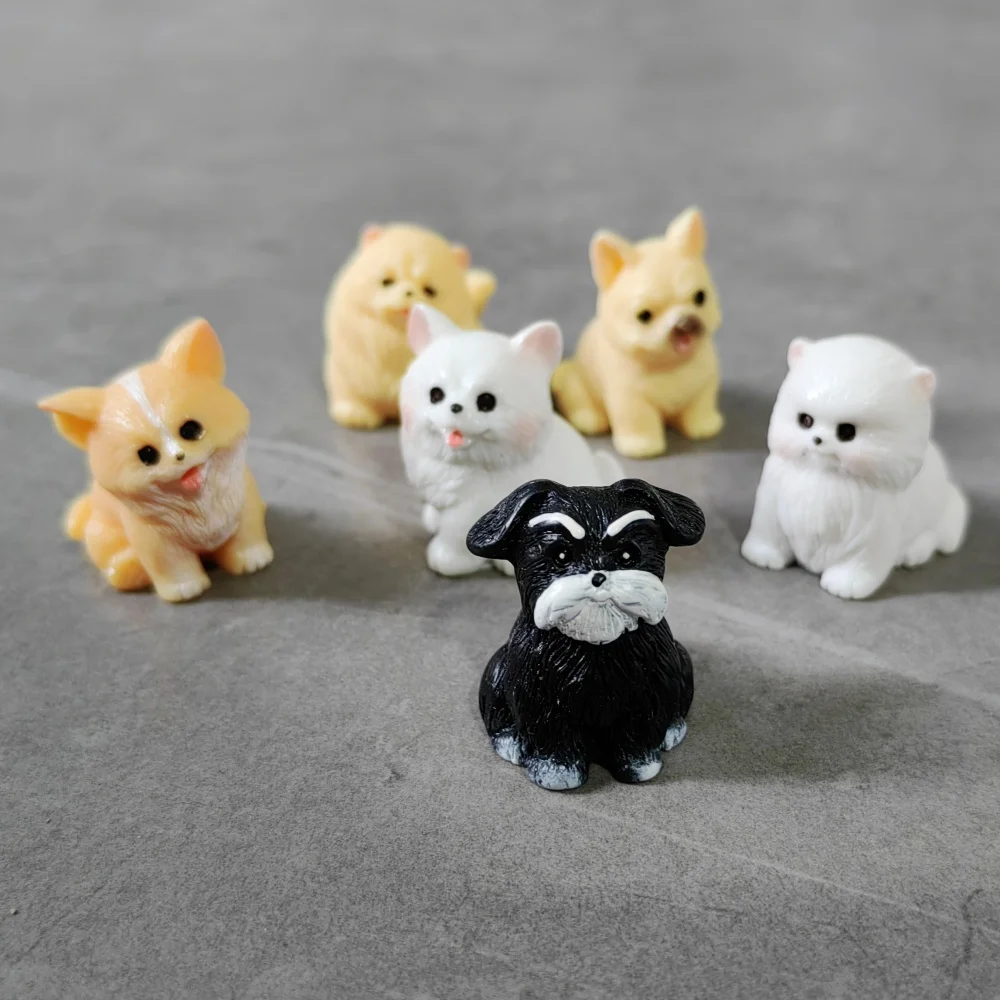 10pc Cute Puppy Small Dog Animal Decoration Resin Craft Miniature Figure Tiny for Bonsai Microlandscape Fairy Garden Decor