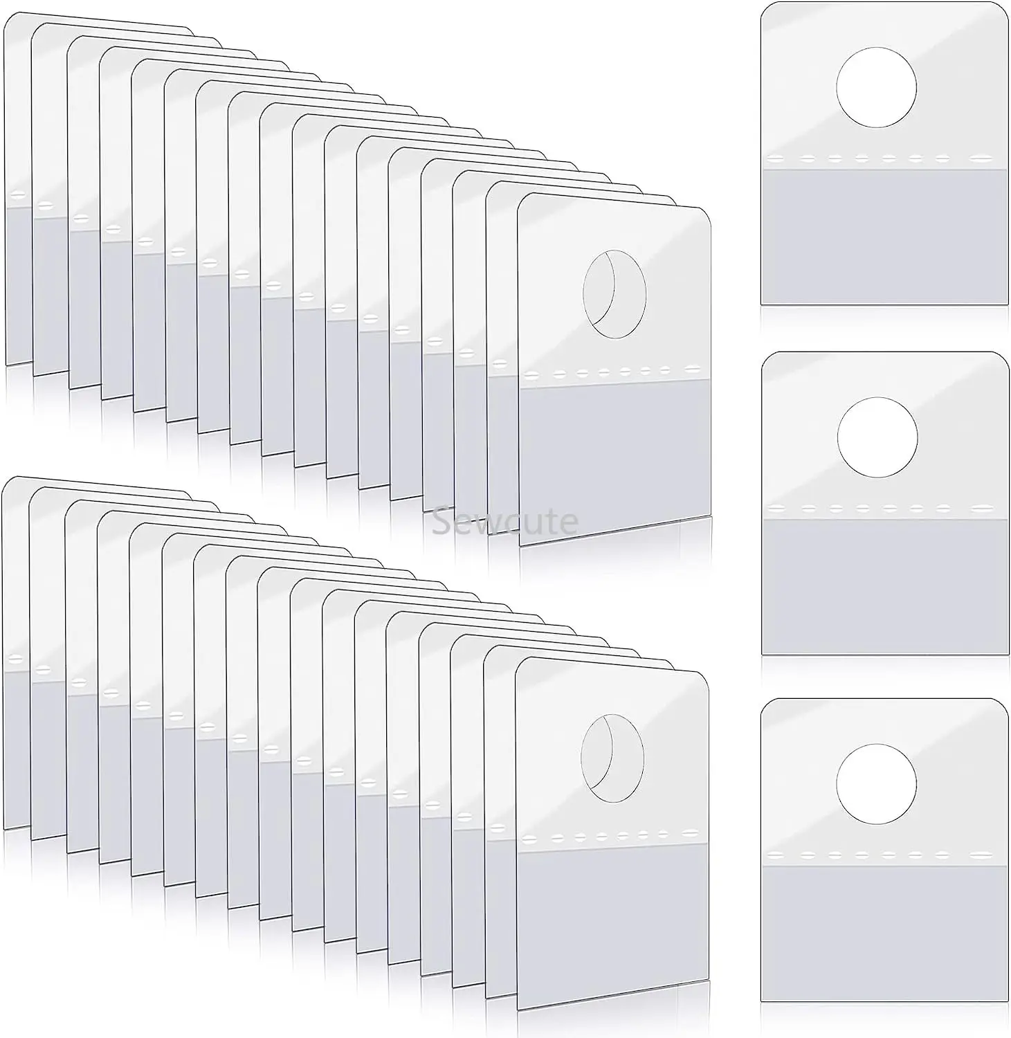 200pcs Hang Tabs Round Hole Hang Tags Reinforcement Self-Adhesive Heavy Duty Display Tags for Hanging Retail Displays